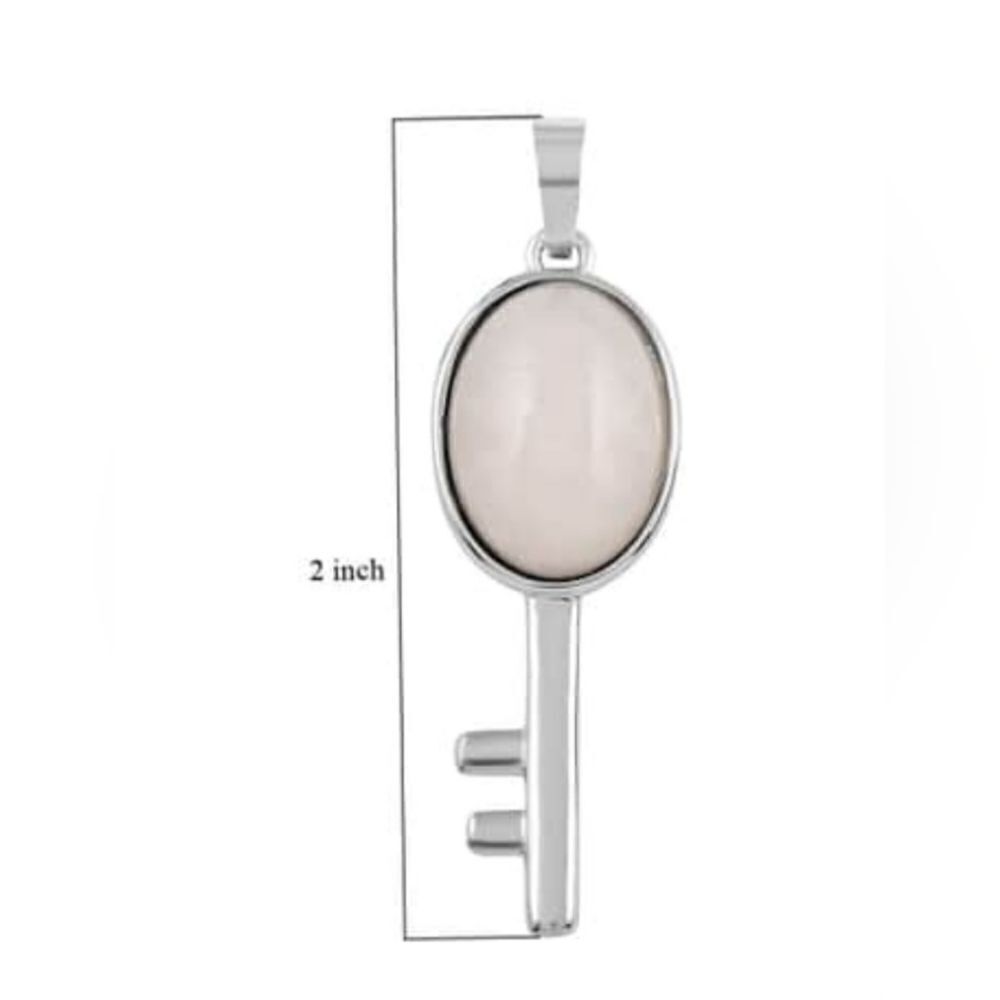 Rose Quartz Lock & Key Pendant - Picture 8 of 14